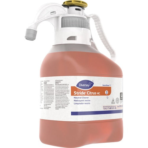 Diversey Care Neutral Cleaner, Smart Dose, Citrus Scent, 1.4L, Orange-DVO95122613