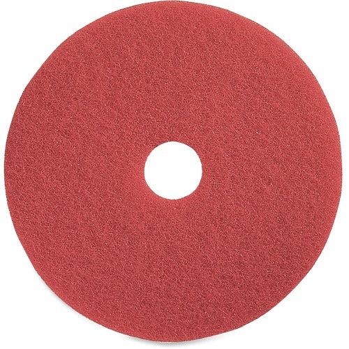 Genuine Joe Floor Pads, f/Spray Buffing, 16", 5/CT, Red-GJO90416