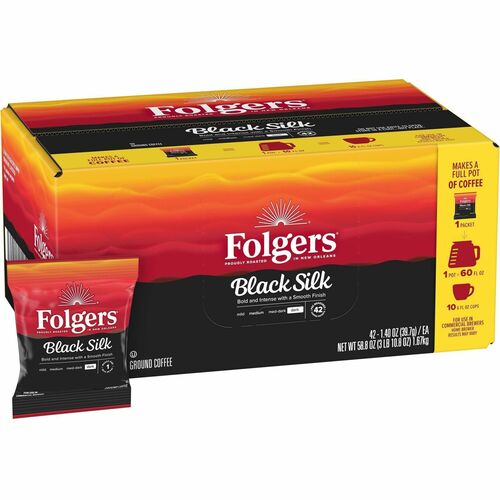 Folgers Folgers Fraction Pack, Black Silk, 1.4oz, 42/CT, Black/Gold-FOL00019