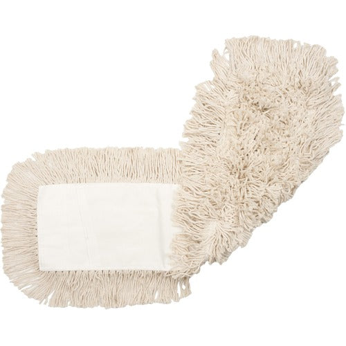 Genuine Joe Dust Mop Refill, Cotton, Launderable, 24"x5", Natural-GJO24500