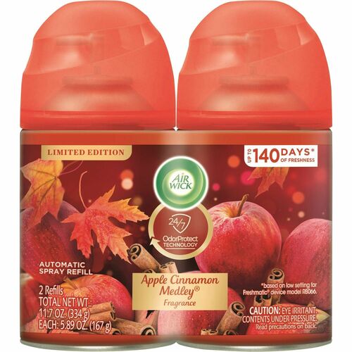 Reckitt Benckiser Air Wick Refill, 5.89 oz., 2/PK, Apple Cinnamon/Red