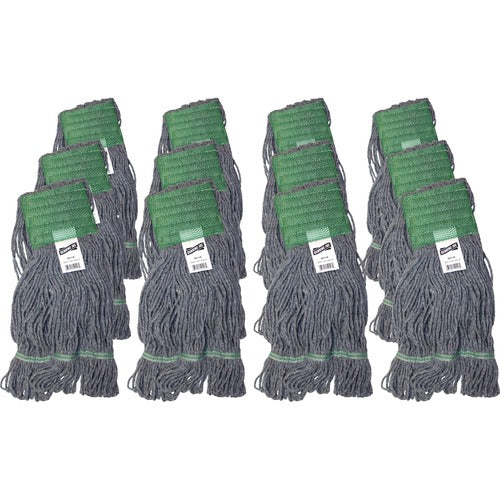 Genuine Joe Earth Mop Mophead Refill, Medium, 12/CT, Blue-GJO20116CT