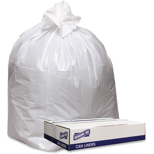Genuine Joe Can Liners,Hvy-Dty,0.9mil,54-56 Gal,43"x47", 100BG/CT,White-GJO4347W