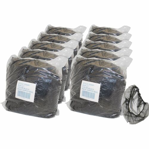 Genuine Joe Nylon Hair Net, Nonwoven, Large, 21", 100/PK, 10PK/CT,BK-GJO85135CT