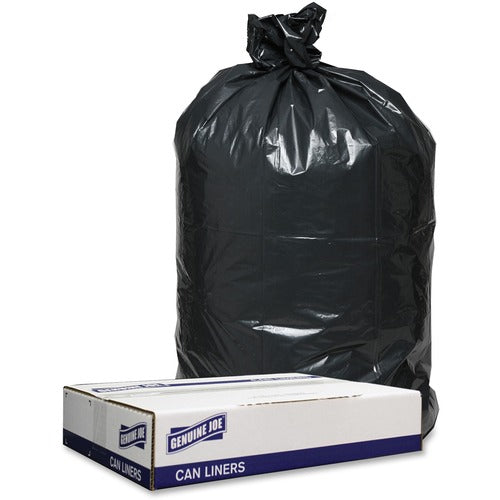 Genuine Joe Can Liners, 1.2mil, 31-33 Gal, 33"x39", 100BG/CT, Black-GJO98207