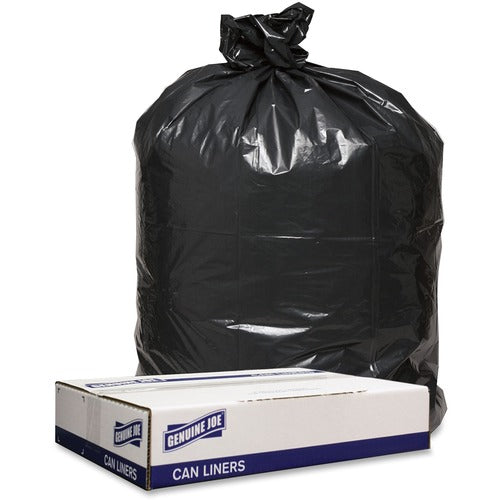 Genuine Joe Trash Can Liners, 1.6mil, 54-56 gal., 43"x47", 100BG/CT, BK-GJO98211
