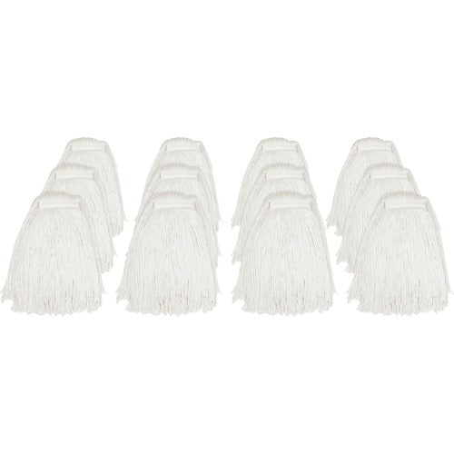 Genuine Joe Rayon Cut End Narrow Band Mop, 16oz., 12/CT, Natural-GJON16RAYCT