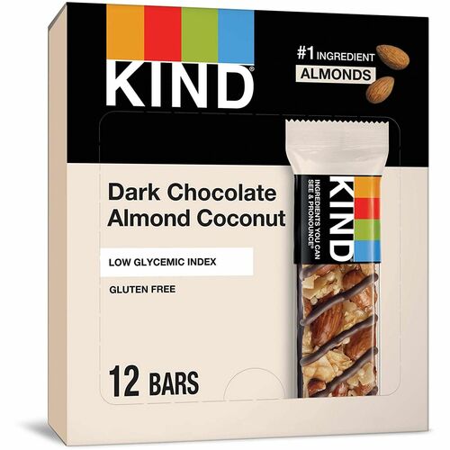 Kind LLC dba Kind Snacks Fruit/Nut, Dk Chocolate Almond/Coconut Bars, 1.4oz, 12/BX