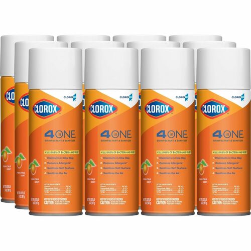 Clorox Company 4-in-1 Disinfectant/Sanitizer Spray,14 oz,12/CT, Citrus