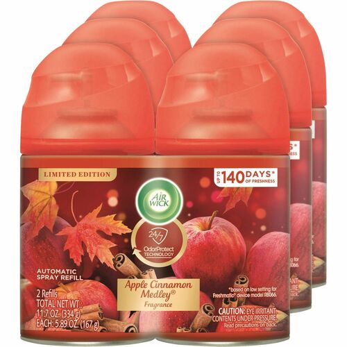 Reckitt Benckiser Air Wick Refill, 5.89 oz., 2/Pack, 3PK/CT,Apple Cinnamon/Red