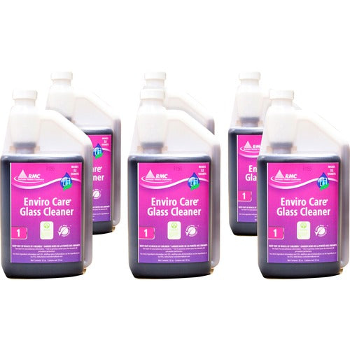 Rochester Midland Corporation Glass Cleaner, Bio Based, Measurement Sys, 32oz, 6/CT, PE