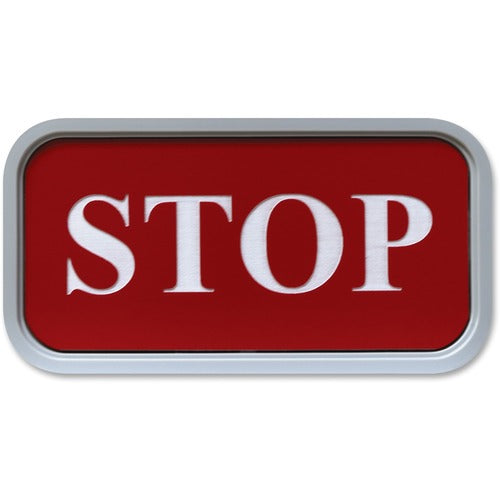 Shachihata Inc Designer Wall/Door Sign, 2"x4", Gray Frame