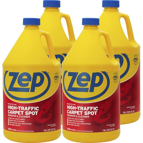 Zep Commercial Carpet Cleaner, High Traffic, Refill, 4/CT, 1 Gallon