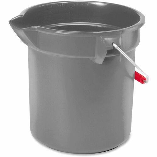 Rubbermaid Commercial Products Brute Utility Bucket, Handle, 10Qt,10-1/2"x10-1/4",12/CT,GY
