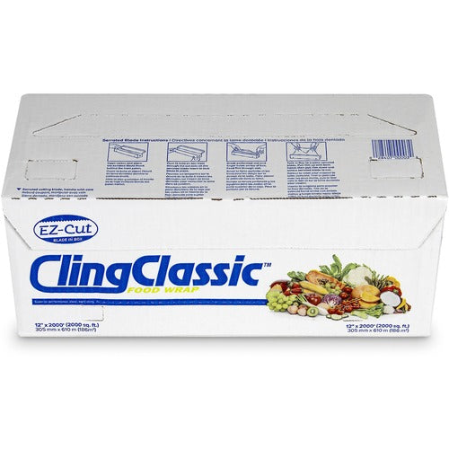 Webster Prof Grade Plastic Food Wrap, 12"x2000', Clear