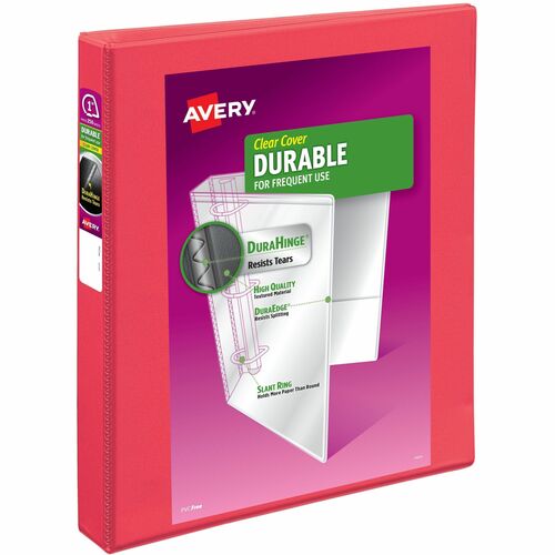 Avery View Binder, Slant Rings, 1", 220 Page Cap, Coral