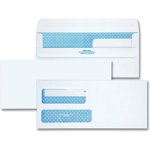 Quality Park Redi-Seal Security Envelopes, Dbl Window, No.9, 250/BX, WE