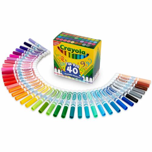 Crayola The Big 40 Washable Markers, 40/ST, AST