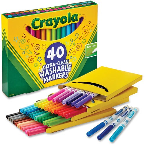 Crayola Ultra-Clean Washable Markers, 40/ST, AST