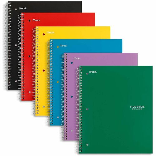 Mead 1-Sub Notebook, 8"x10-1/2", Wide Ruled, Ast