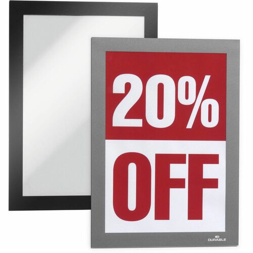 Durable Office Products Adhesive Frame,Magnetic Seal,Half-Ltr,5-1/2"x8-1/2",2/PK,SR
