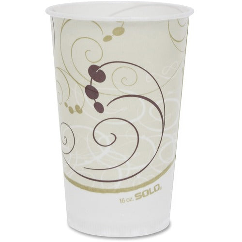Solo Cup Company Cold Cup,Waxed Paper,16oz,Symphony Design,50/PK