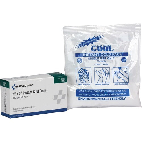 First Aid Only, Inc Instant Cold Pack, Single-Use, 4"Wx5"L, 30/CT, White-FAO21004