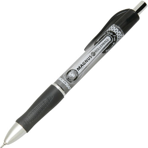 SKILCRAFT Retractable Rollerball Pen, Micro Pt, 1 Dozen, BK