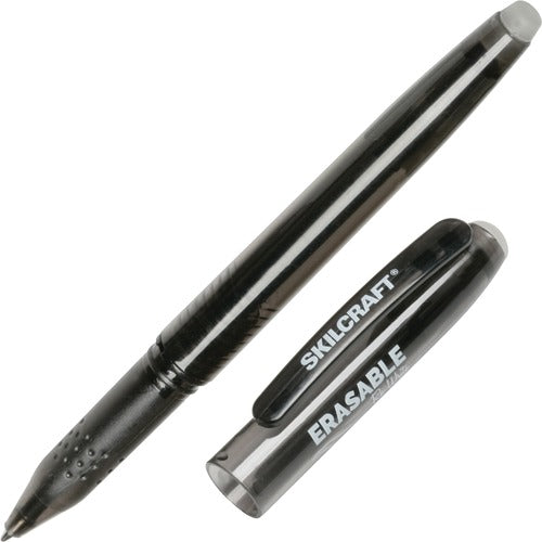 SKILCRAFT Gel Stick Pen, Erasable, Fine Pt., 1 Dozen, BK
