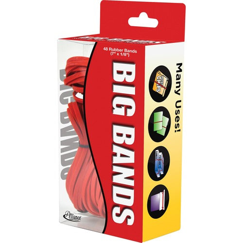 Alliance Rubber Company Big Rubber Bands, 117B, 7-1/2"x1/8", 48/PK, Red