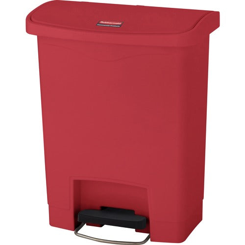 Rubbermaid Commercial Products Waste Bin,Step-on Front,8 Gal,10-1/2"x16-7/10"x21-1/10", Red