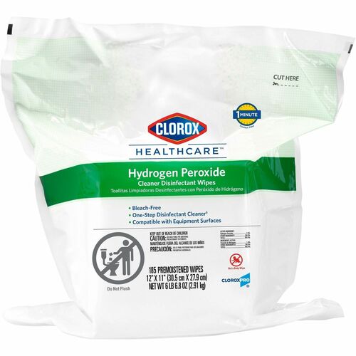 Clorox Company Disinfecting Wipes Refill,w/Hydrogen Peroxide,185 Wipes,WE
