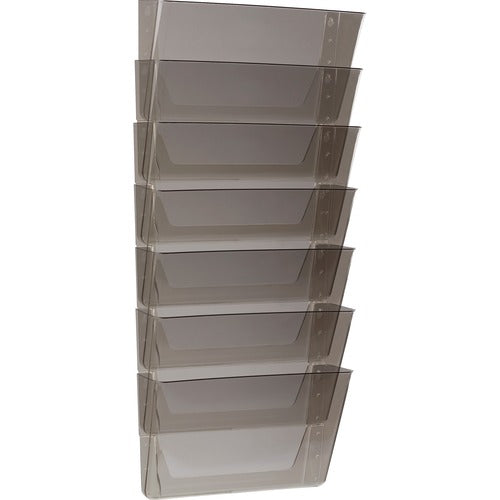 Storex Industries Corporation Wall File, Stackable, Letter, 4"W x 13"L x 7"H, 7/ST, Smoke