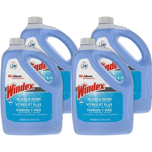 S.C. JOHNSON & SON, INC Glass Cleaner Refill, Windex w/Ammonia-D1 Gallon, 4/CT