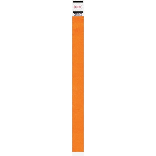 Advantus Corp. Wristbands, Tyvek, Seq Numbered, 500/PK, Neon Orange