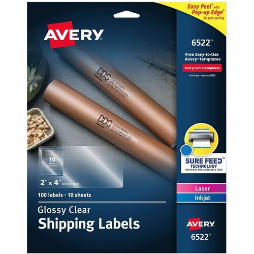 Avery Mailing Labels, Shipping, 2"x4", 100/PK, Glossy CL