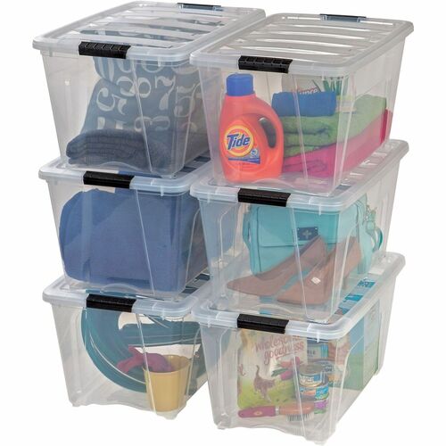 Iris Stack and Pull Box, 53-Quart, 16-1/2"Wx22"Lx13"H, 6BX/CT, CL