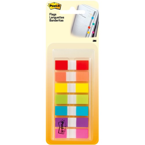 3M Post-it Flags, Self-stick, 1/2",189/PK, Assorted Bold