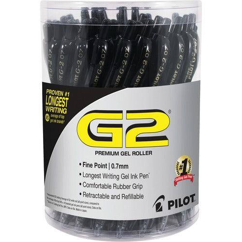 Pilot Gel Pens, G2, Retractable/Refillable, Fine Point, 36/PK, BK