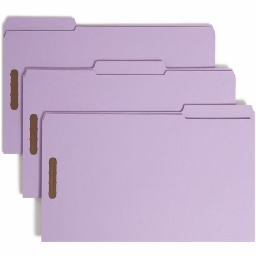 Smead Folders, 2 Fasteners, 1/3 AST Tab Cut, Lgl, 50/BX, Lavender