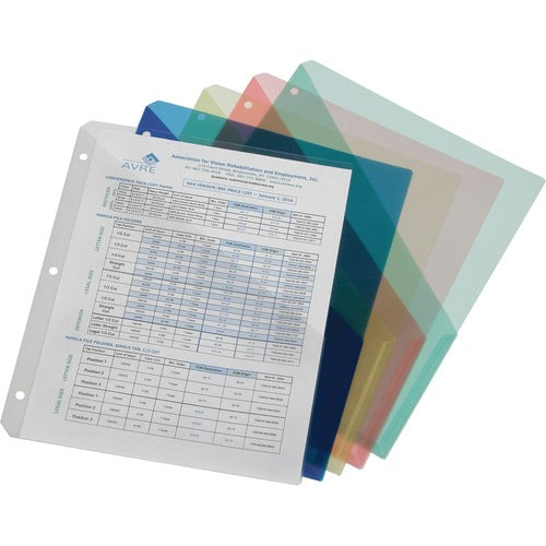 SKILCRAFT File Jackets, Poly, 3HP, w/Slash Pockets, 5/PK, AST