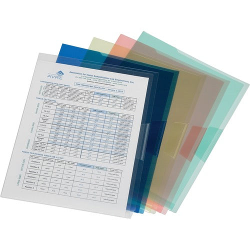 SKILCRAFT Poly Jackets, PVC-free, Tuck Flap, 9-1/4"x11-3/4", 5/PK, AST