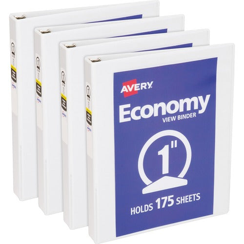 Avery View Binder, 1" Round Rings, Economy, 11"x8-1/2", 4/BD, WE