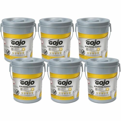 Gojo Scrubbing Towels, Large, 72/Canister, 10-1/2"x12", 6/CT, WE-GOJ639606CT