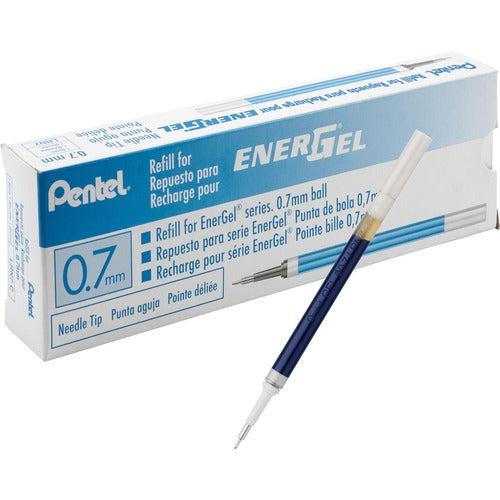 Pentel Gel Pen Refills, f/EnerGel, 0.7mm, Needle Tip, 12/BX, BE Ink