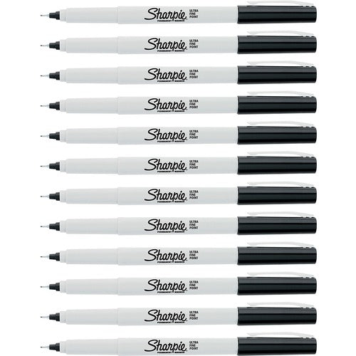 Newell Brands Permanent Markers, Sharpie, Ultra-Fine, 1 DZ, Black