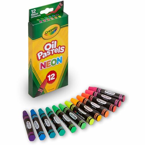 Crayola Oil Pastels, Jumbo Barrel,12/ST, Neon AST