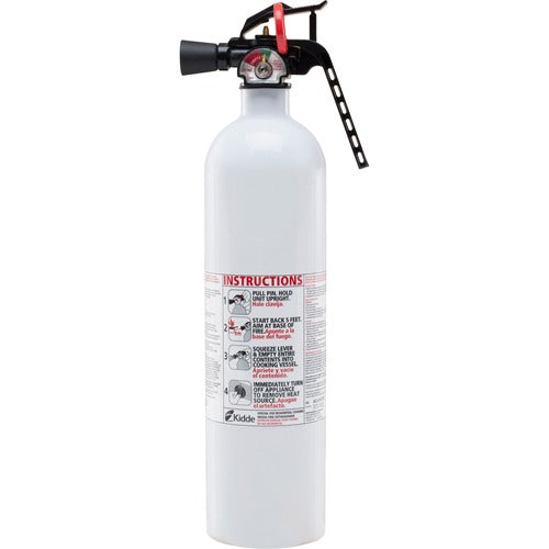 Kidde Fire And Safety Kitchen Fire Extinguisher, w/Metal Valve, 2.5lbs, White