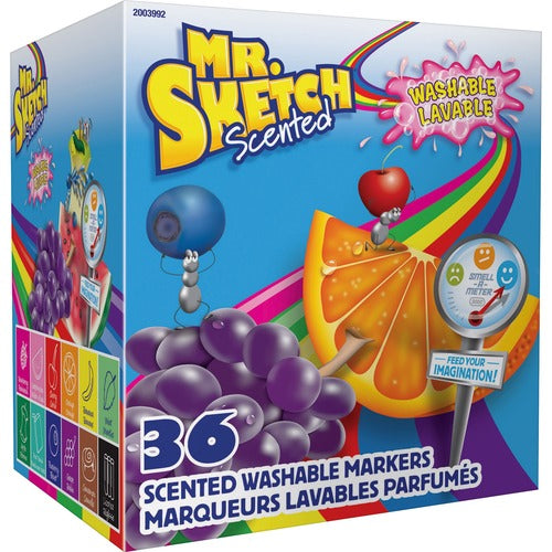 Newell Brands Markers, Scented, Washable, Chisel Point, 36/ST, Assorted
