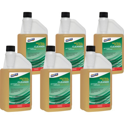 Genuine Joe Floor Cleaner, Concentrated, Neutral pH, 32 oz, 6/CT, Yellow-GJO99671CT